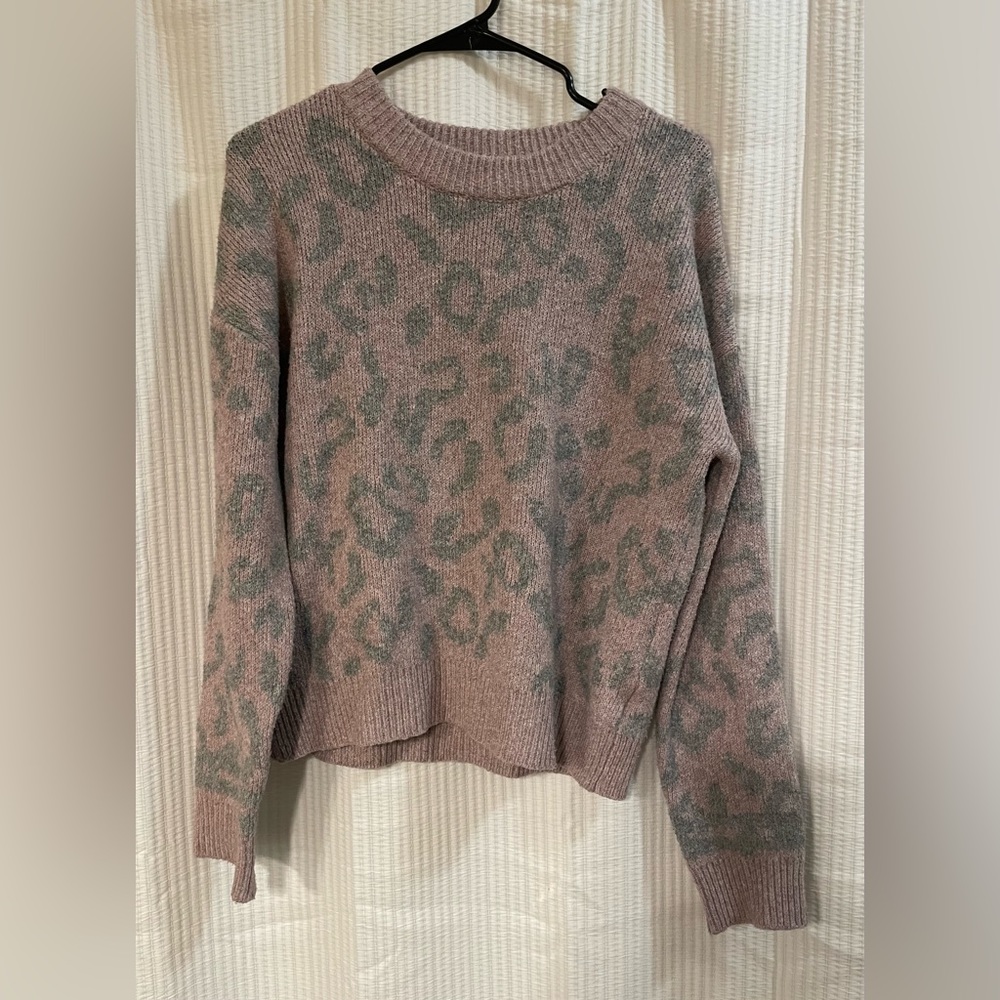 Lavender leopard print sweater